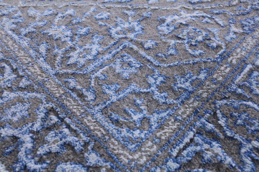 2' 6" X 10' 2" Runner Persian Heriz Serapi Wool & Silk Handmade Rug - Q15984