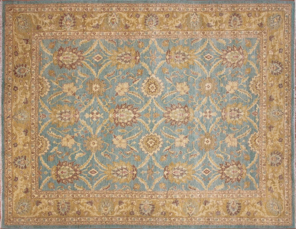 Peshawar Sherman Light Blue Hand-Knotted Rug, 8''0x10''8