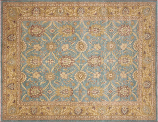 Peshawar Sherman Light Blue Hand-Knotted Rug, 8'0x10'8