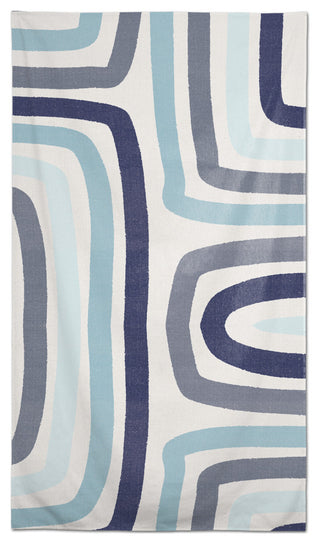 Abstract Blue Stripes 58 x 102 Outdoor Tablecloth