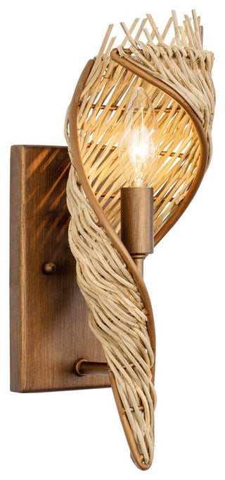 Flow 1-Lt Right Sconce - Baguette/Natural Rattan