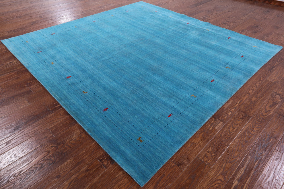 9' Square Hand-Knotted Persian Gabbeh Rug Q7028