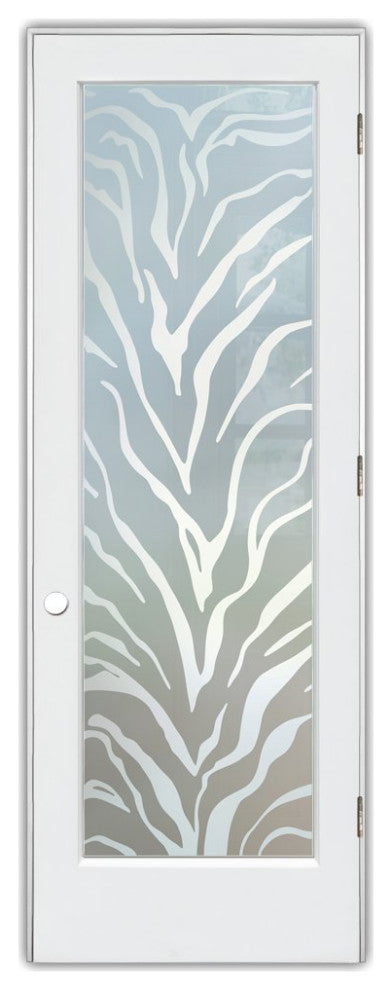 Interior Prehung Door or Interior Slab Door - Tiger Stripes - Primed - 28" x...