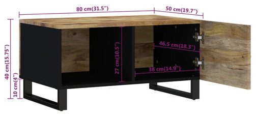 vidaXL Coffee Table Storage Side Table Solid Wood Mango and Engineered Wood