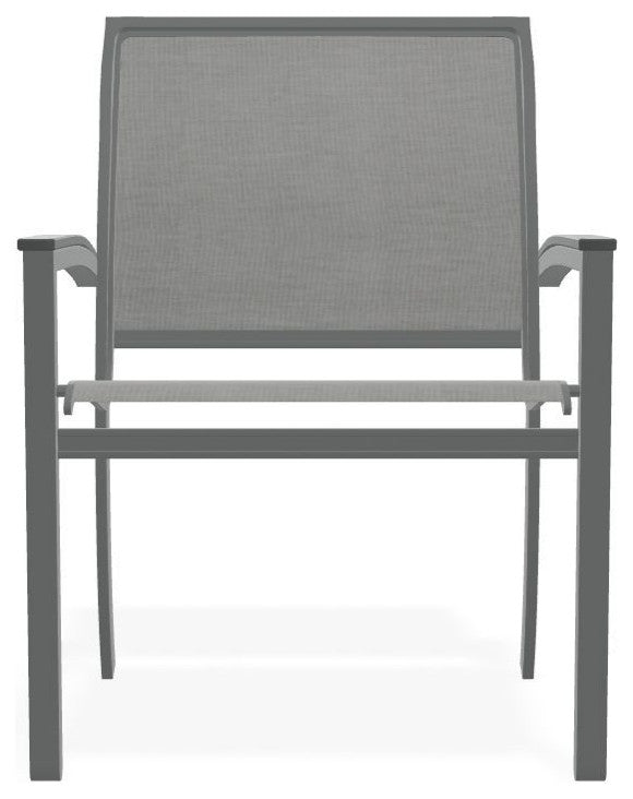 Bazza Sling Stackable Outdoor Dining Chair, Alloy/Graphite
