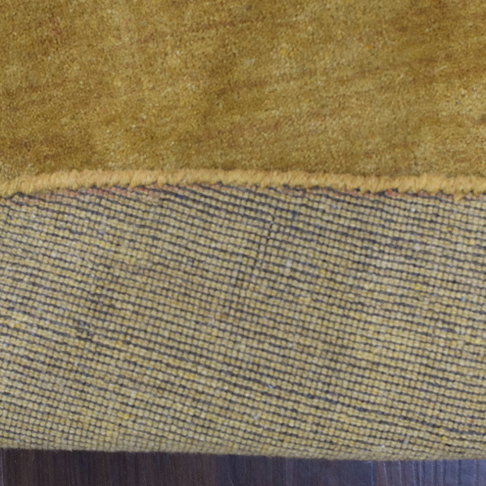 HAND KNOTTED LOOM WOOL ECO-FRIENDLY AREA RUGS-Rectangle,Gold,Solid