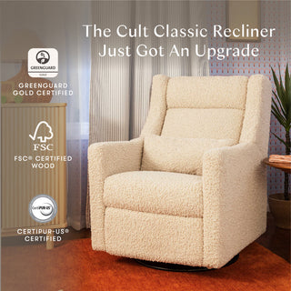 Kiwi Plus Power Glider Recliner w/ Power Headrest, Almond Teddy Loop