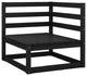 vidaXL 3 Piece Patio Lounge Set Black Solid Pinewood