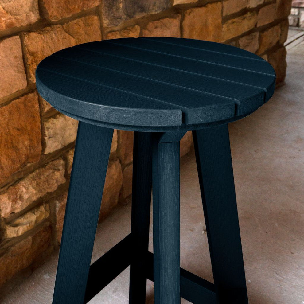 Birch Round Bar Height Stool, Federal Blue