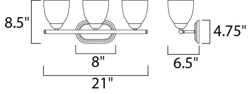Maxim 11313 Axis 21"W Bath Light - Satin Nickel / Frosted Glass
