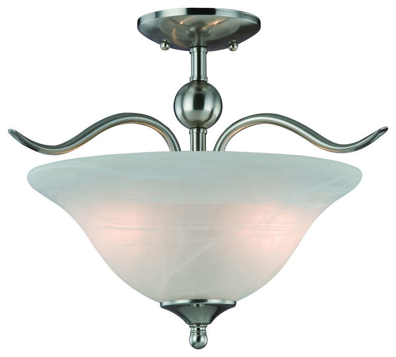 Dover Series Satin Nickel Interior Lighting Collection, Semi-Flush Mount Ceiling
