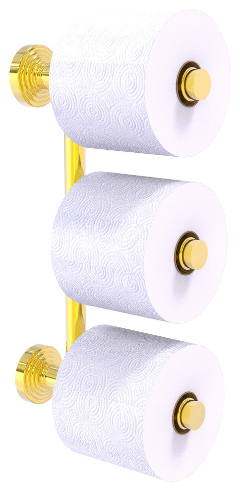 Waverly Place 3 Roll Reserve Roll Toilet Paper Holder, Polished Brass