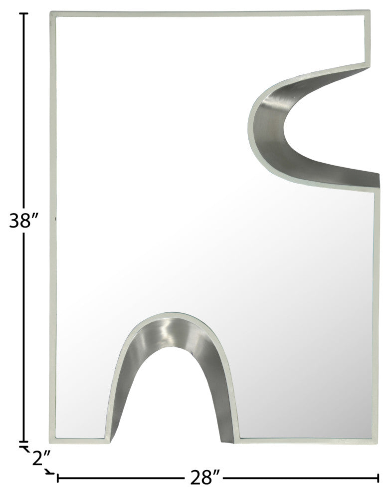 Soleil Mirror, 28" Wide, Silver Finish, Cream