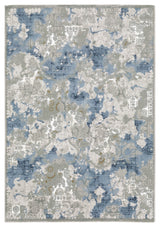 Emery Hidden Abstract Grey/Blue Indoor Area Rug, 9'10" x 12'10"