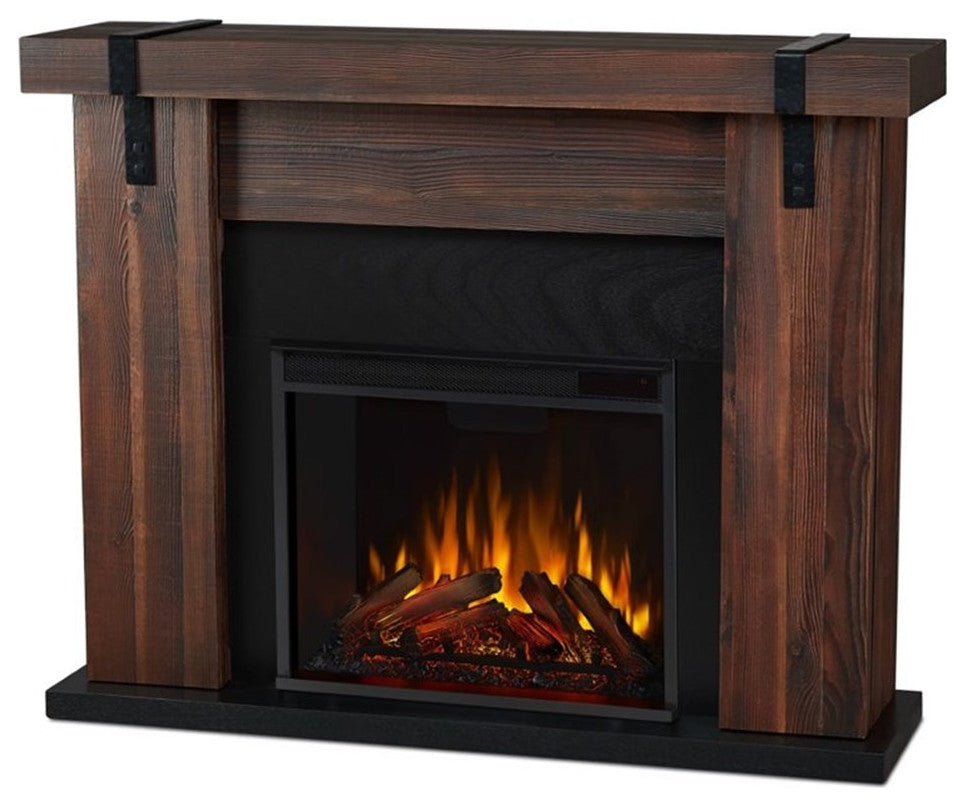 Real Flame Aspen Electric Fireplace in Chestnut Barnwood