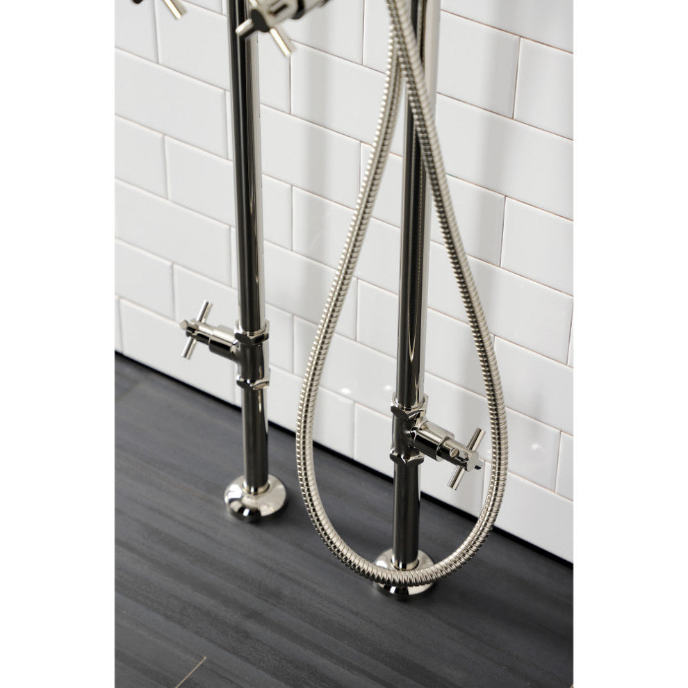 CCK8106DX Freestanding Tub Faucet With Supply Line, Stop Valve, Polished Nickel