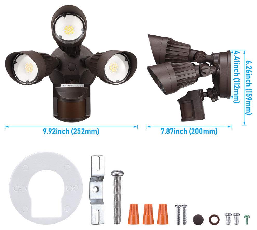 4 Pack 3CCT LED Flood Light Dusk to Dawn 3 Lighting Modes