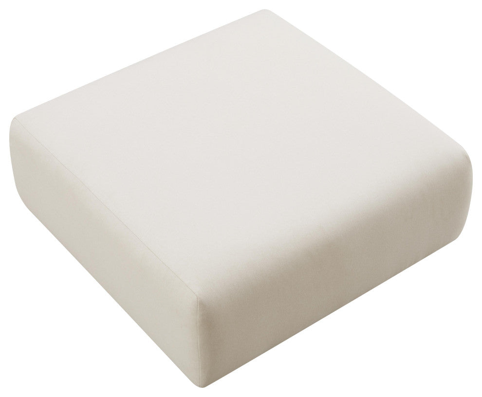 Hangover Cream Linen Ottoman - Cream