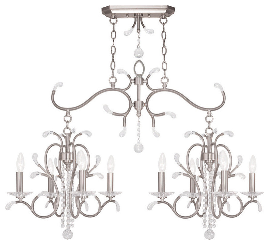 Serafina Island Chandelier, Brushed Nickel