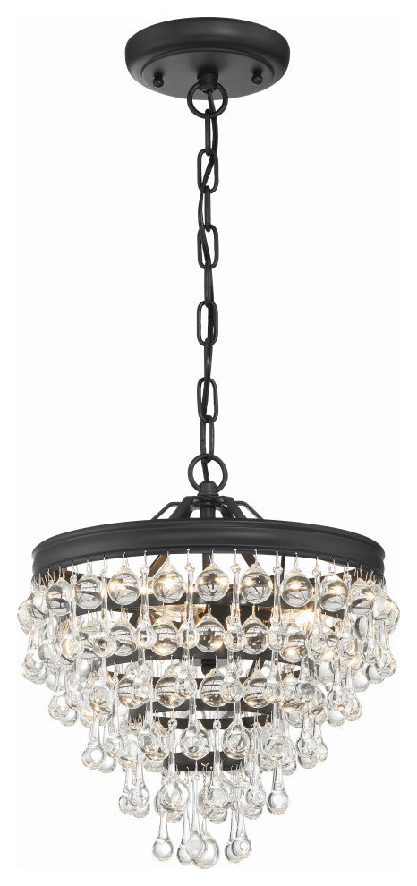 CRYSTORAMA Calypso 3 Light Matte Black Mini Chandelier