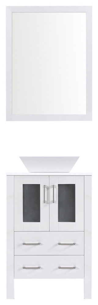 Modern Vanity Cabinet Sets Style 2 by LessCare, White, 24"