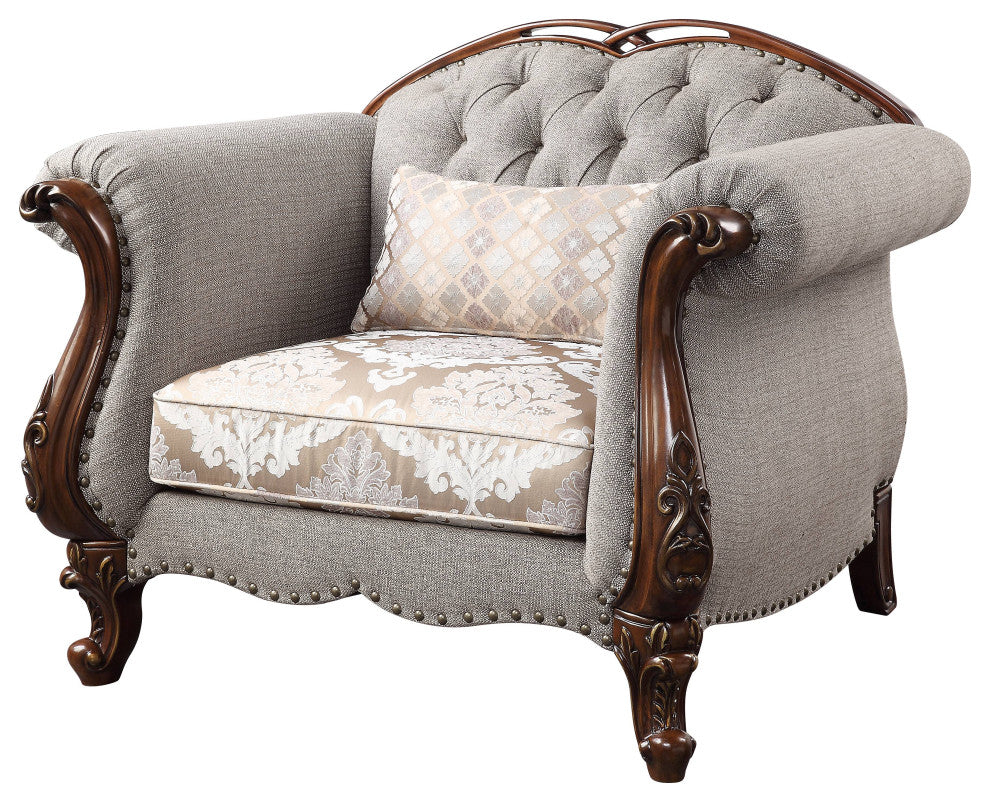 Miyeon Chair With1 Pillow, Fabric and Cherry