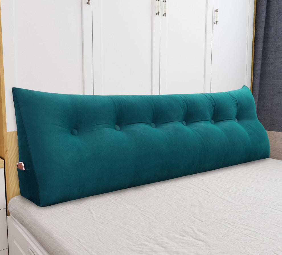 WOWMAX Bed Wedge Pillow Backrest Reading Wedge Daybed Dorm Bed Headboard Cushion, 71x20x8