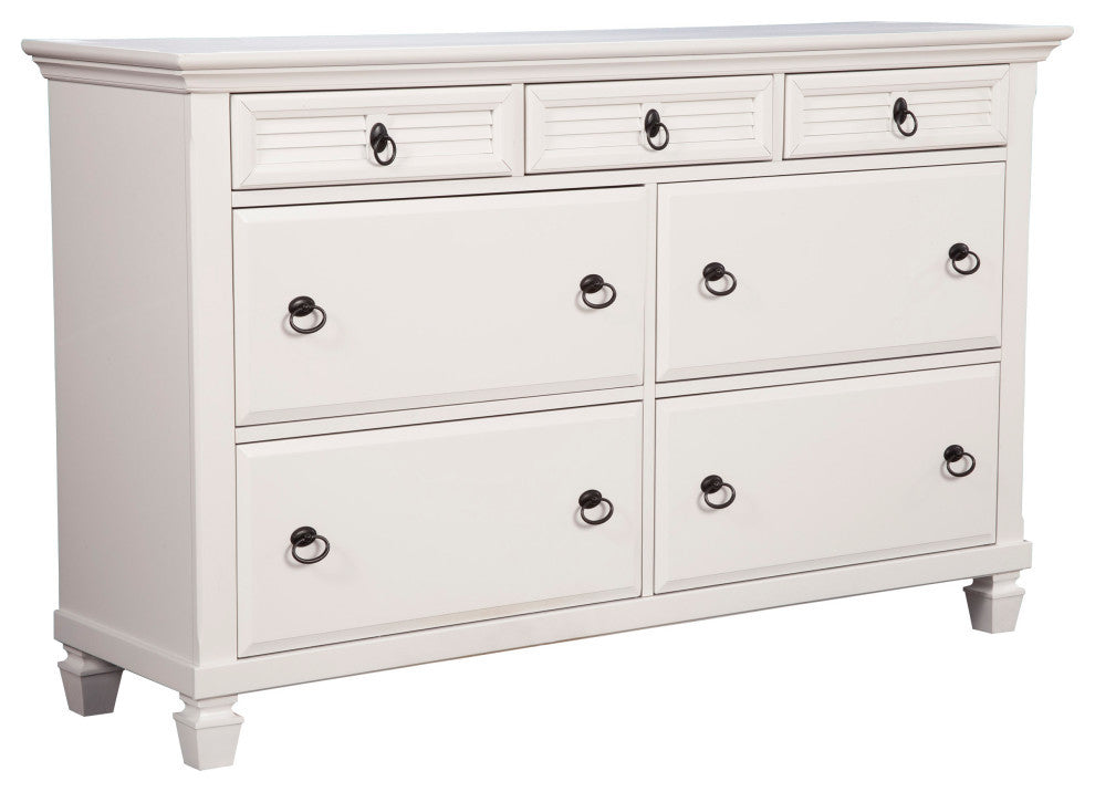 Winchester 7 Drawer Dresser, White
