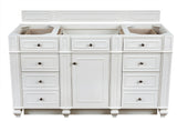 Bristol 60" Single Vanity Bright White, Eternal Jasmine Pearl Quartz