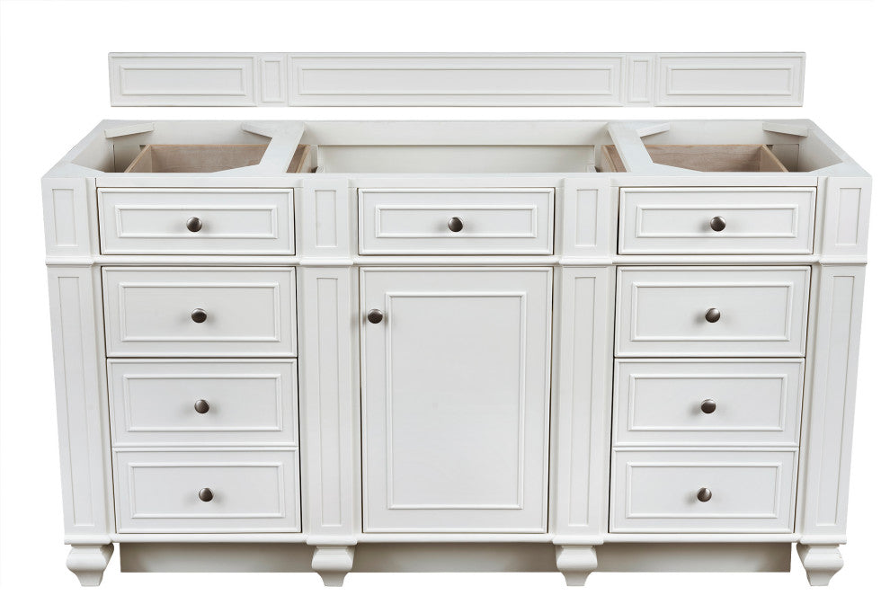 Bristol 60" Single Vanity Bright White, Eternal Jasmine Pearl Quartz