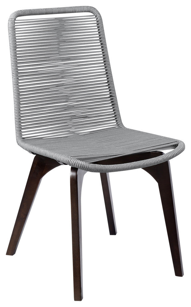 Glendora Island Outdoor Live Edge Dining Set Wood Silver Rope, 5-Piece Set