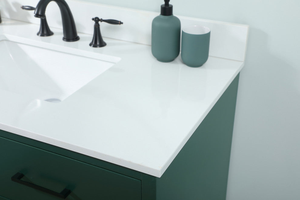 Home Living 42" Bathroom Vanity, Green With Backsplash