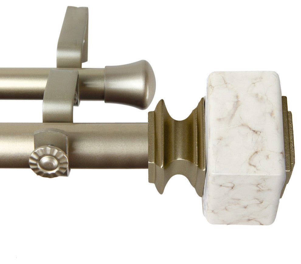 Aubree 1" Diameter Double Curtain Rod, Gold, 160-240"