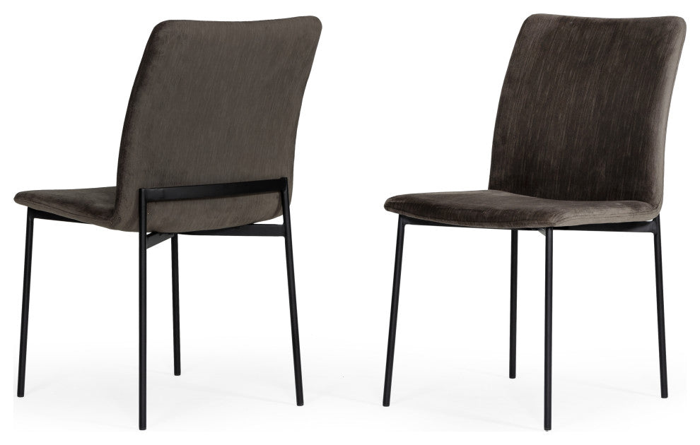 Modrest Maggie Modern Black and Brown Dining Chair, Set of 2