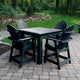 Muskoka 5-Piece Square Counter Bistro Dining Set, Weathered Acorn, Federal Blue