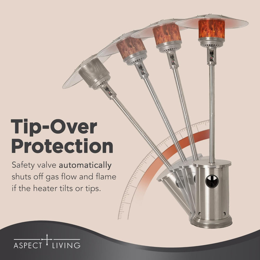 Aspect Living Stainless Steel Patio Heater With Table