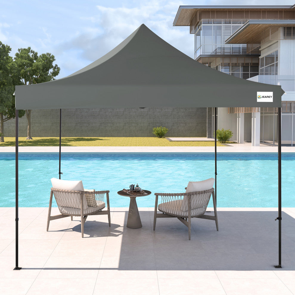 JEAREY Pop Up Canopy Tent, Outdoor Canopy, 4 Sand Bags, Grey, 10x10ft