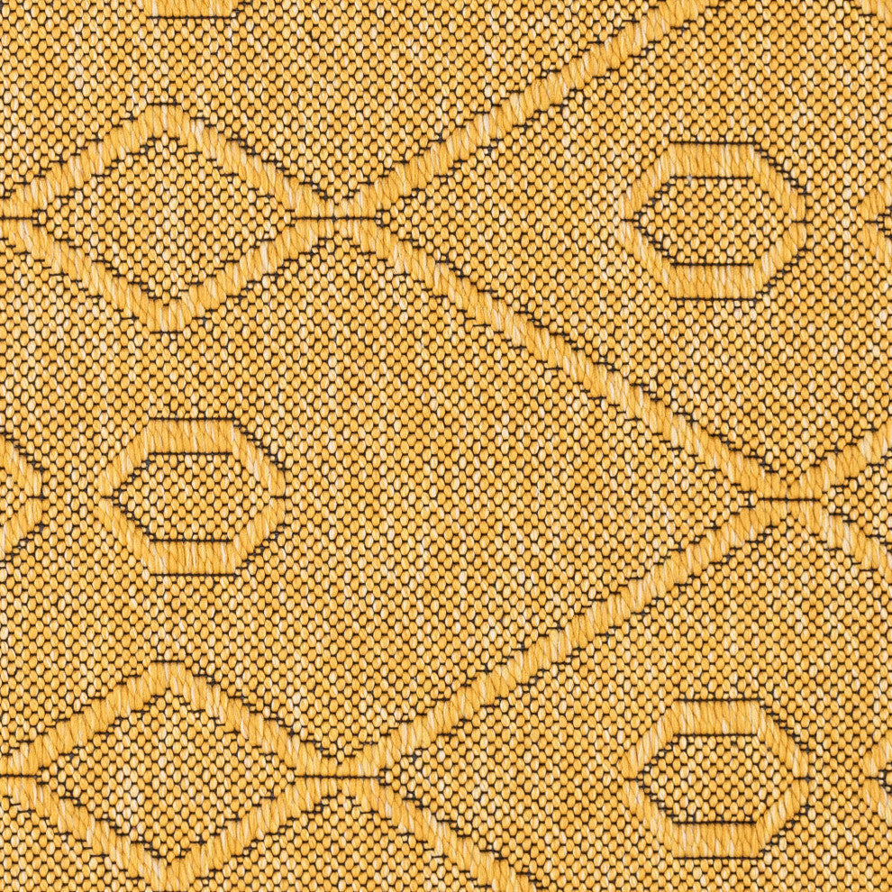 Aliana Transitional Geometric Gold Indoor Rectangle Area Rug 8x10