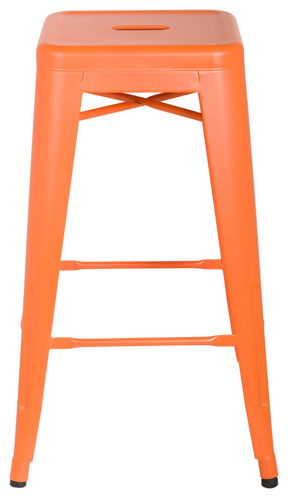 Highland Commercial Grade Barstool, Frosted Orange (Set of 4)