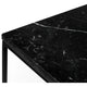 Minimal Modern Cube Marble Top Side Table, Black Marble/Black Base