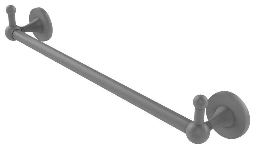 Shadwell 36" Towel Bar with Integrated Hooks, Matte Gray