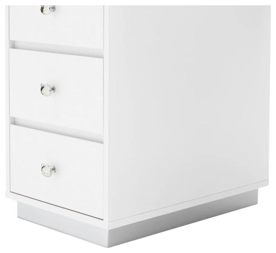 SlayStation 6 Drawer Makeup Vanity Storage, Silver