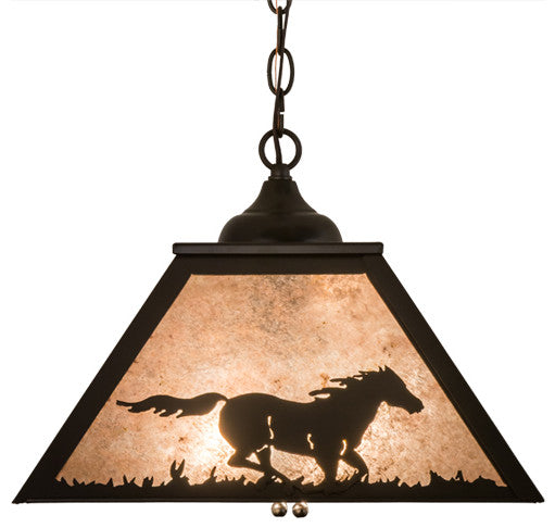 16 Square Running Horses Pendant