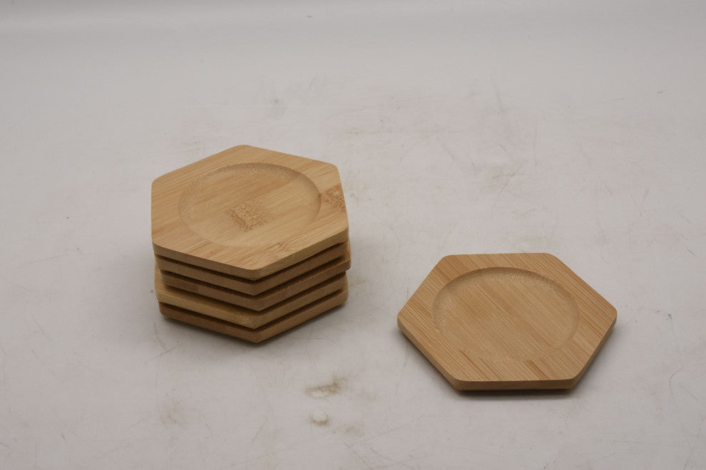 Heim Concept Hexagon Bamboo Coaster Set of 6Pcs/Set