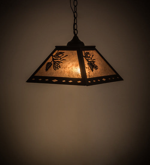 16 Square Balsam Pine Pendant