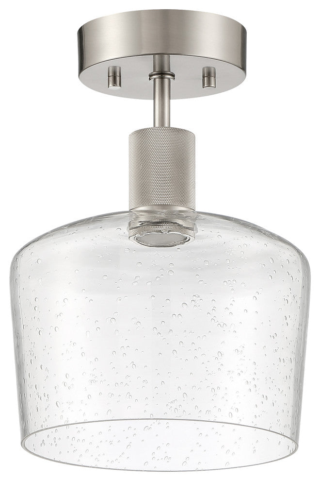 Access Port Nine 1-Light Chardonnay LED Semi-Flush Brushed Steel