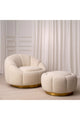 Cream BouclâˆšÂ© Modern Ottoman | Eichholtz Inger