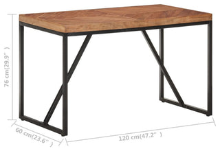 vidaXL Dining Table Kitchen Dining Room Table Solid Acacia and Mango Wood