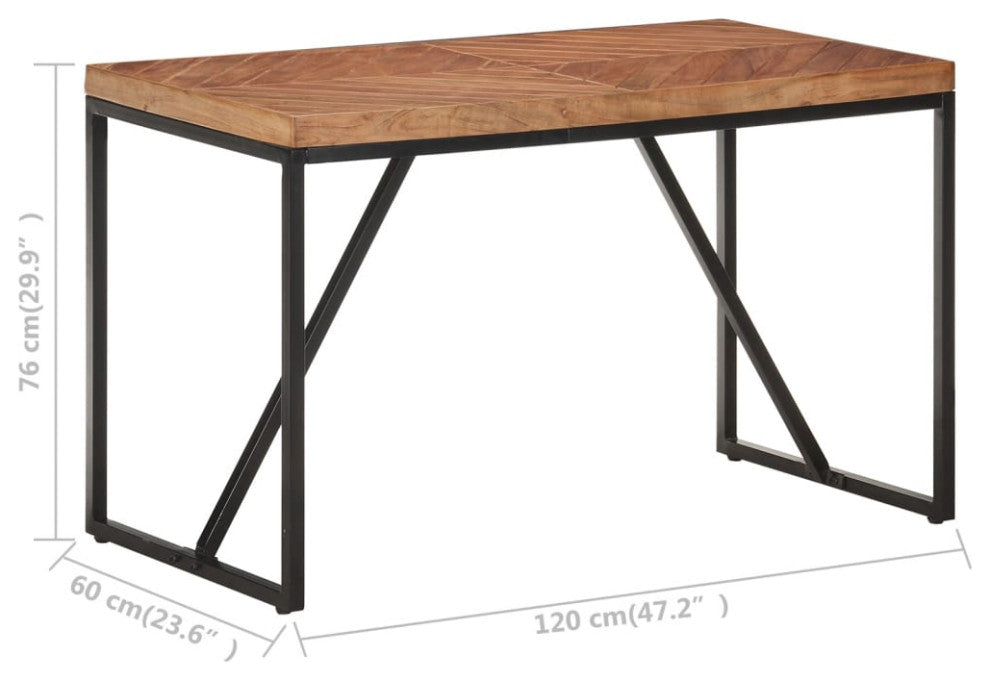 vidaXL Dining Table Kitchen Dining Room Table Solid Acacia and Mango Wood