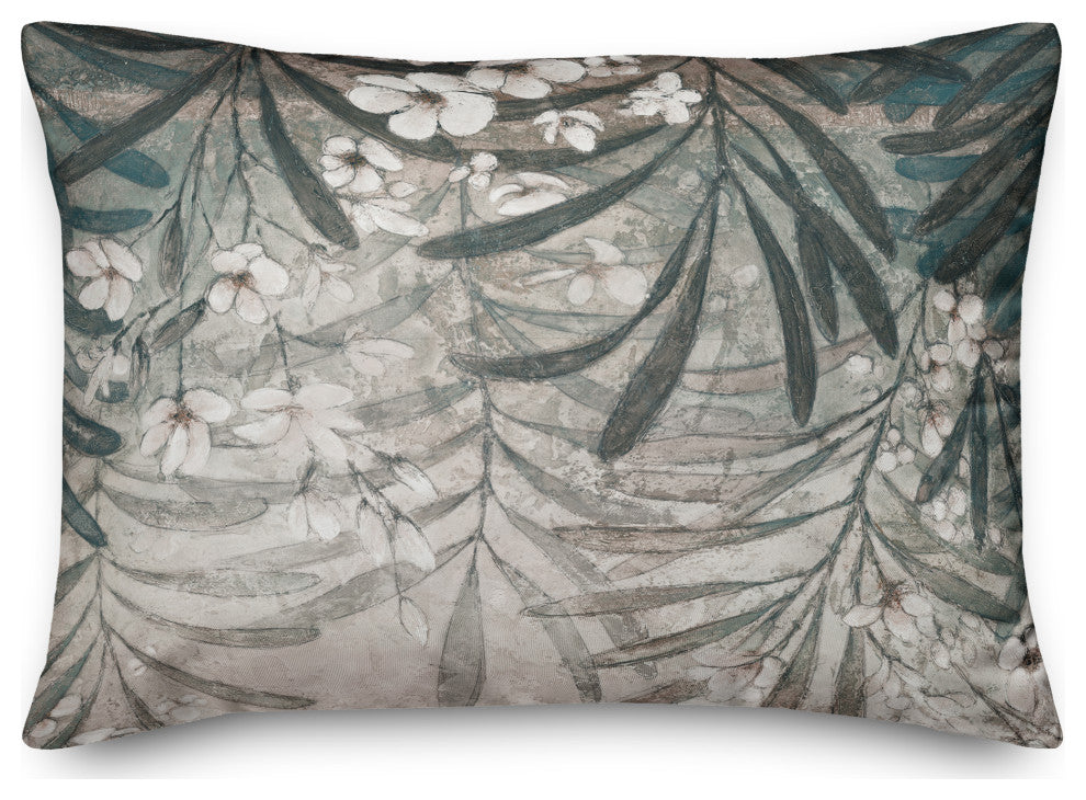 Gray Florals 14x20 Spun Poly Pillow